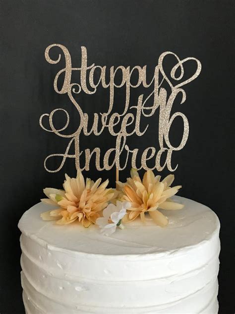 Any Name Sweet 16 Cake Topper Happy Sweet Sixteen Cake Etsy