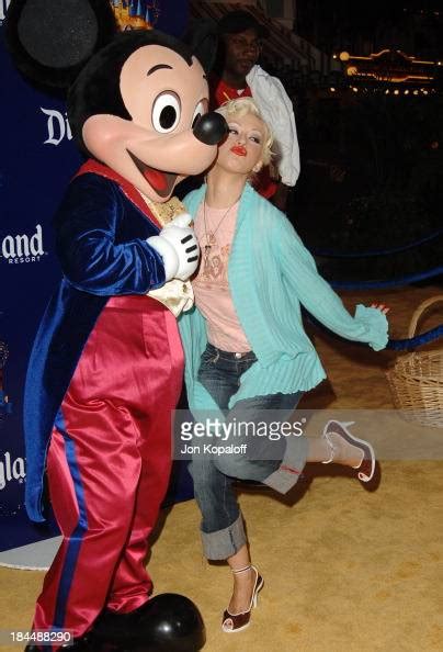 Christina Aguilera With Mickey Mouse During Disneyland 50th News