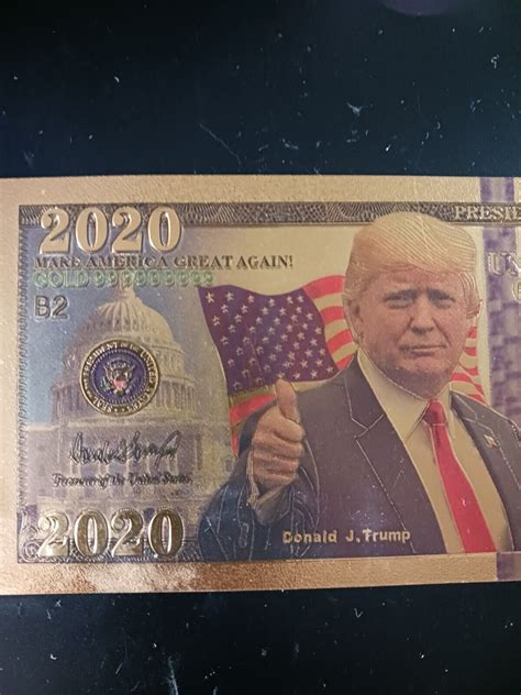 President Donald Trump 2020 Trump Train Bill 24k Gold 3d Overlay Ebay