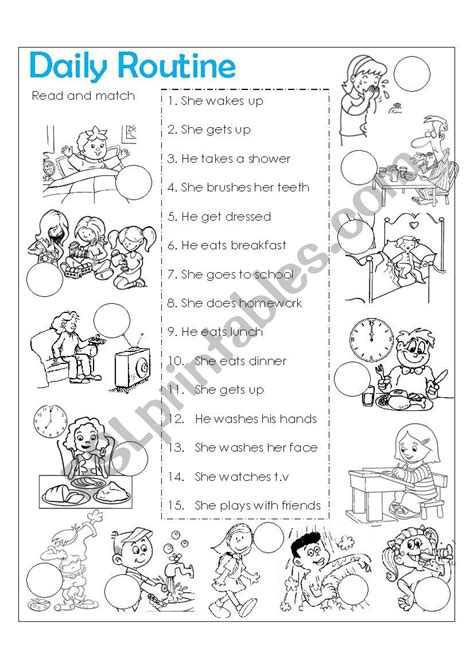 Daily Routine Esl Worksheet By Yina