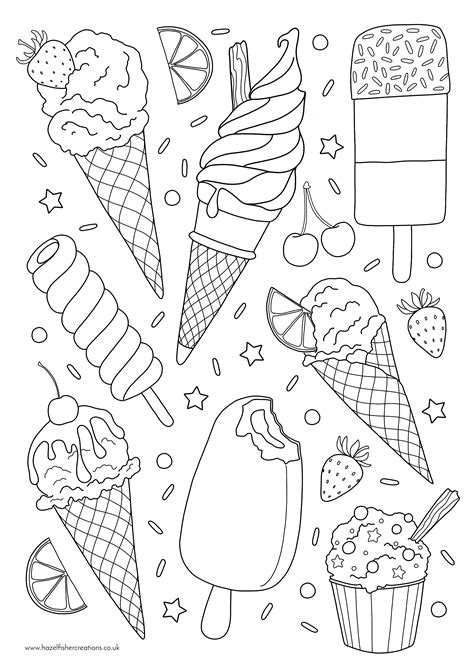 Adult Coloring Ice Cream Coloring Pages