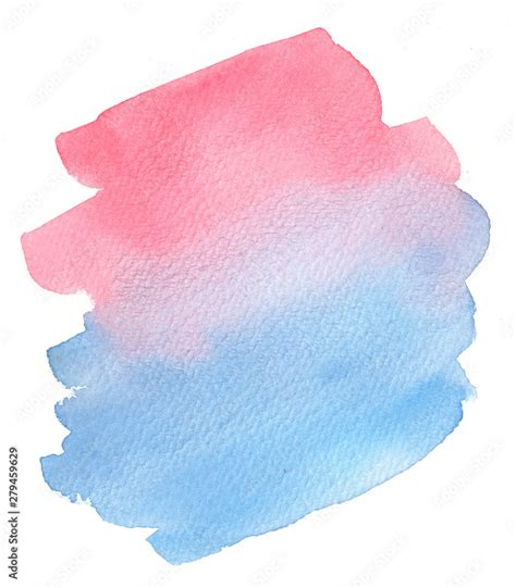Pink And Blue Color Gradation Brush Watercolor Background Hand Painted