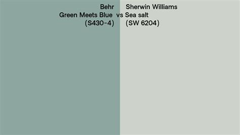 Behr Green Meets Blue S430 4 Vs Sherwin Williams Sea Salt Sw 6204