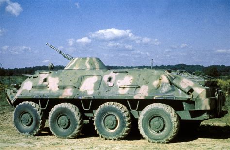 A Right Side View Of A Soviet Built BTR 60PB Armored Personnel Carrier