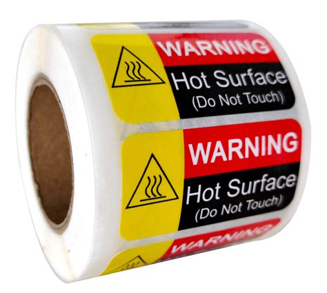 1 X 2 Inch Hot Surface Warning Labels Do Not Touch Waterproof