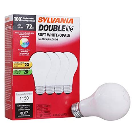 Sylvania Halogen Double Life A19 Light Bulb 100w Equivalent Efficient