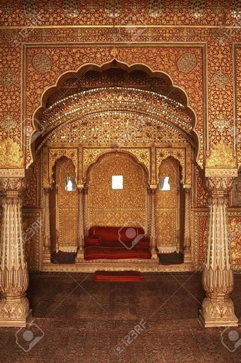 Ornately Decorated Room Inside The Palace Of An Indian Maharjah