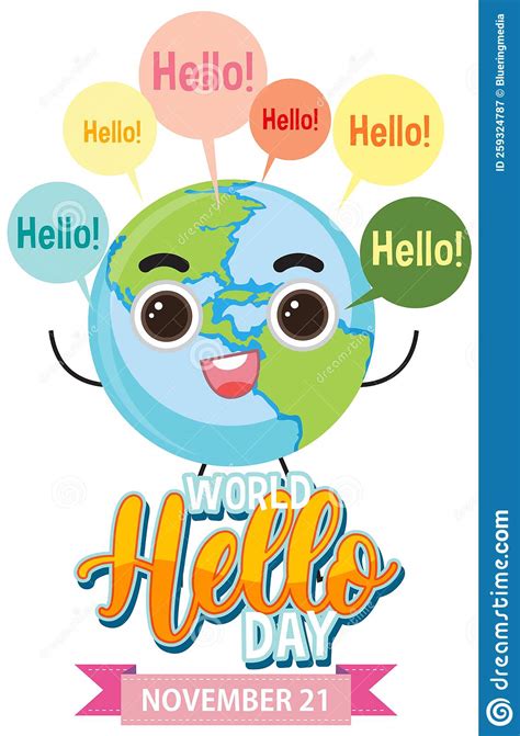 World Hello Day Banner Design Stock Vector Illustration Of Signage