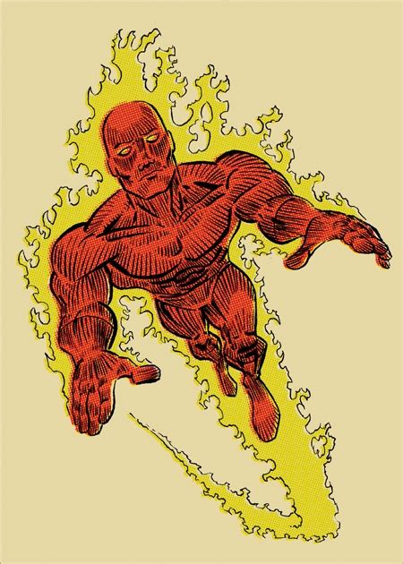 Fantastic Four Human Torch Marvel Heroes Comic Books Art