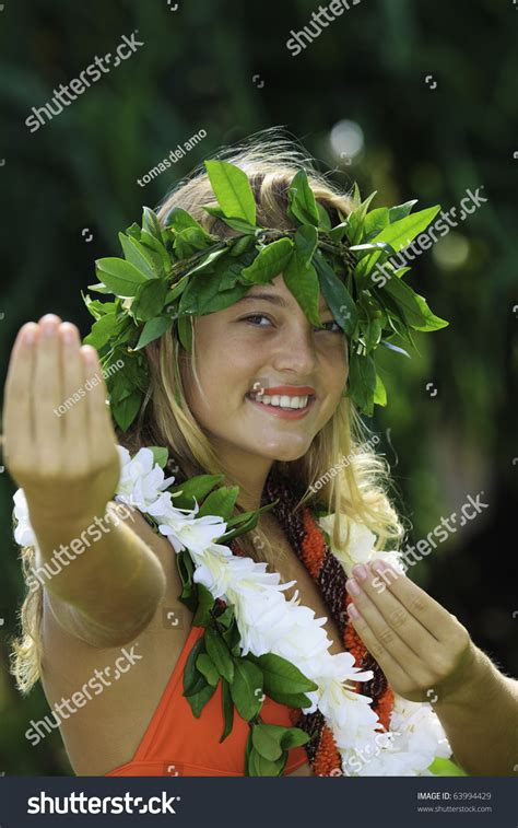 Hawaiian Hula Danced By Teenage Girl Stock Photo 63994429 Shutterstock