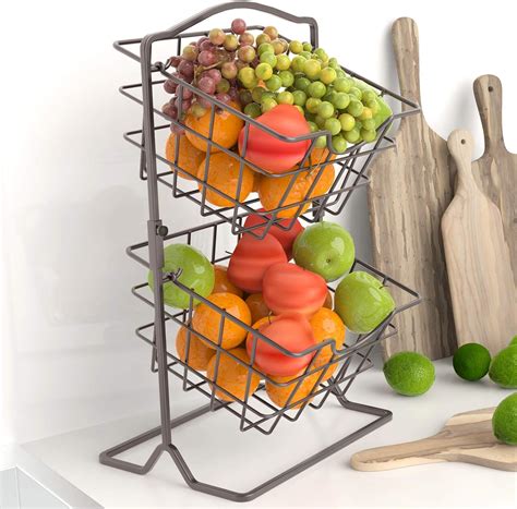 Fruit Bowls Kitchen And Dining Fruit Basket Stand Bronze Tiered Produce