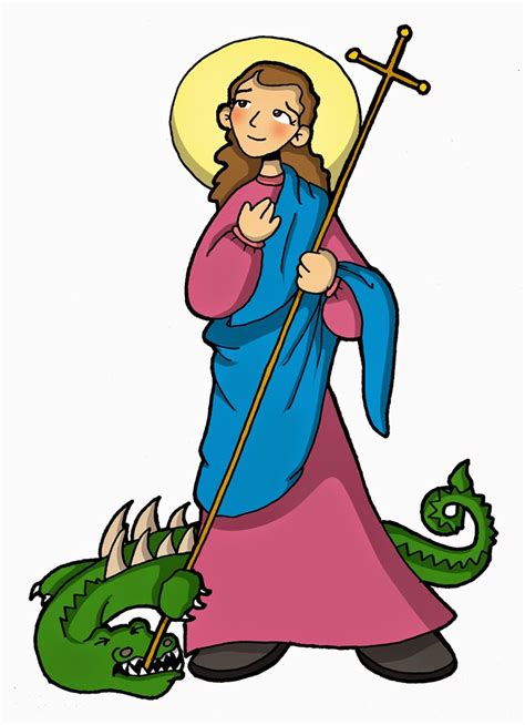 ¿qué significan el dragón, el libro y el incienso? Dibujos para catequesis: SANTA MARTA