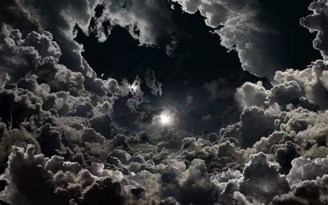 Moonlight Stars Night Clouds Sky Hd Wallpaper Nature And Landscape
