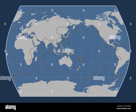 Shape Of The Caroline Tectonic Plate On The World Contour Map Map In