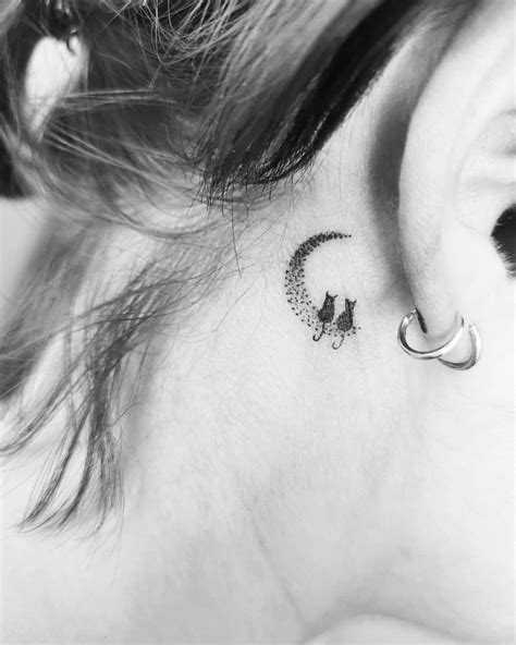 Cat Tattoo Ideas Behind Ear