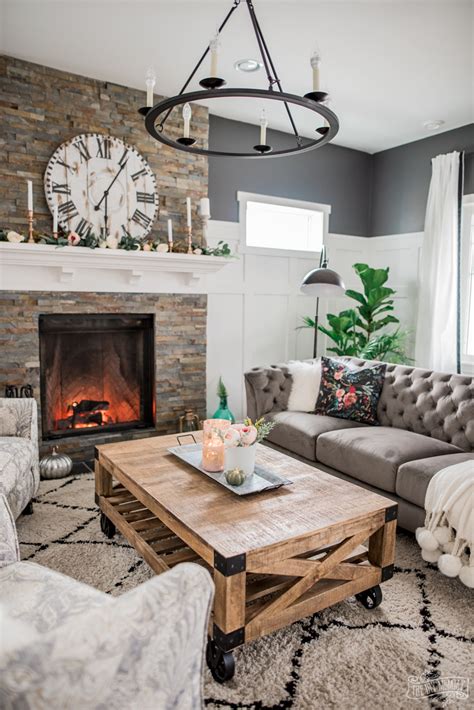 A Cozy Rustic Glam Living Room Makeover For Fall The Diy Mommy
