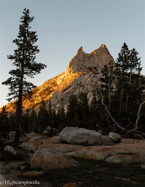 First Light On Cathedral Peak Yosemite National Park Campingandhiking