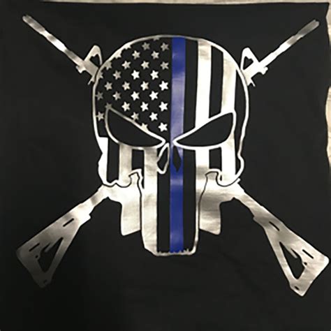 Thin Blue Line Punisher With Ar Etsy