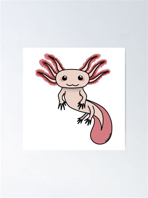 Chibi Axolotl Poster By Rainbowcho Redbubble