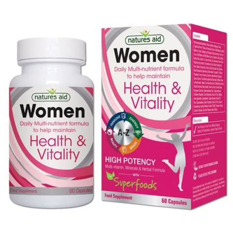 natures aid women health and vitality multi vitamins 60 capsules sattva malta