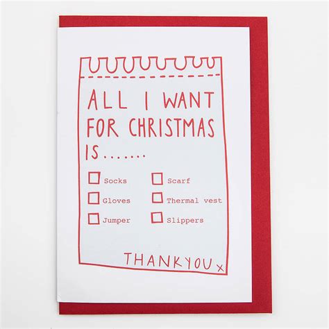 All I Want For Christmas Card By Alison Hardcastle