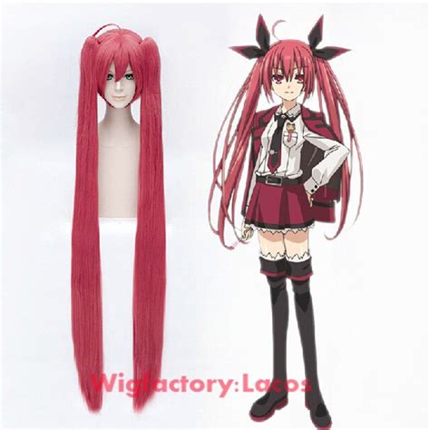 Cosplay Anime Date A Live Itsuka Kotori Long Straight Red Ponytail Clip