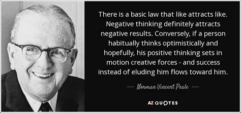 Norman Vincent Peale Quote There Is A Basic Law That Like Attracts