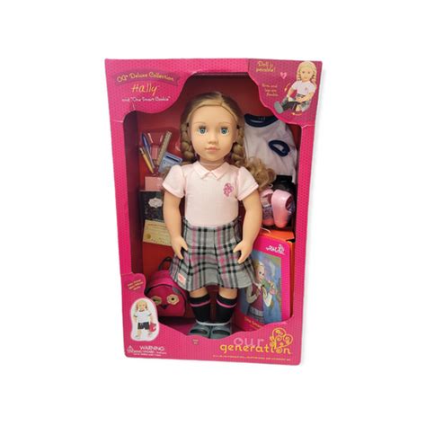 our generation hally with storybook and accessories 18 posable school doll annie rooster s