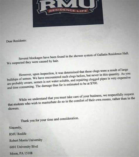 University Politely Asking Students Not To Masturbate In The Showers
