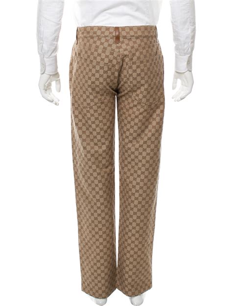 Gucci Gg Supreme Leather Trimmed Pants Clothing Guc141769 The