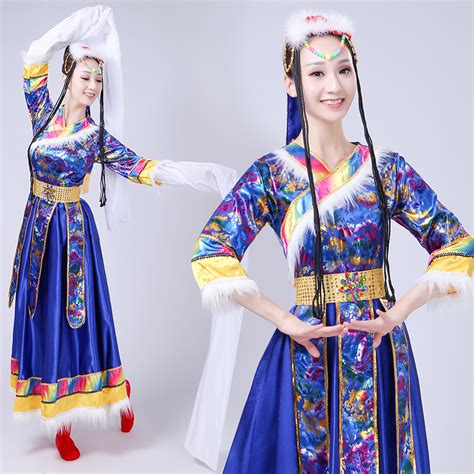 Chinese Folk Dance Dress For Women Tibetan Water Sleeve Dance Performance Costumes Female Zhuoma