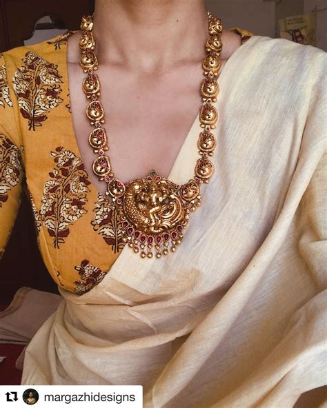 Traditional Temple Necklace From Prade Jewels South India Jewels