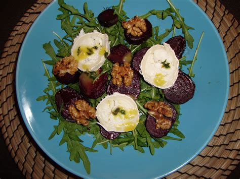 Roasted Beetroot And Goats Cheese Salad With A Honey And Thyme Dressing