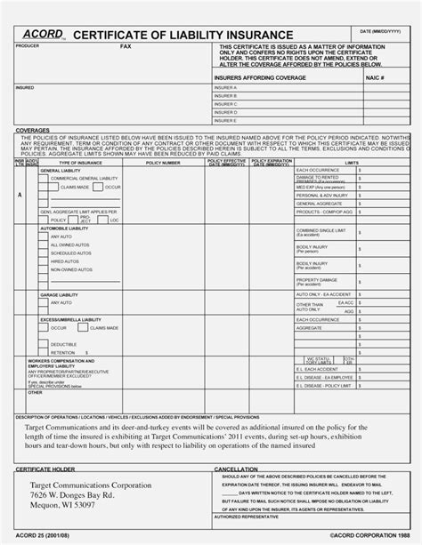 Fillable Acord Form Printable Forms Free Online