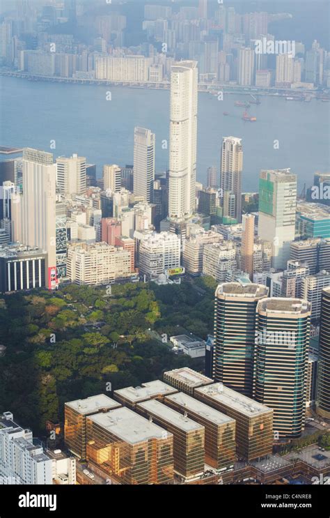 Aerial View Of Tsim Sha Tsui From Sky 100 Observation Deck In Icc