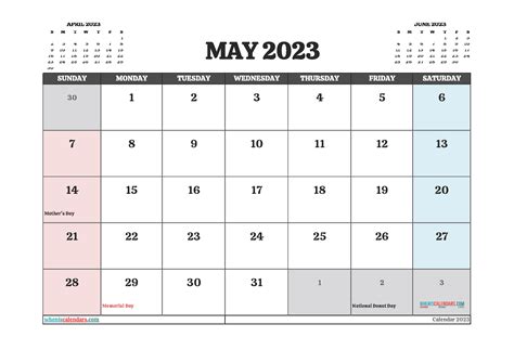 Free May Calendar 2023 Printable 23256