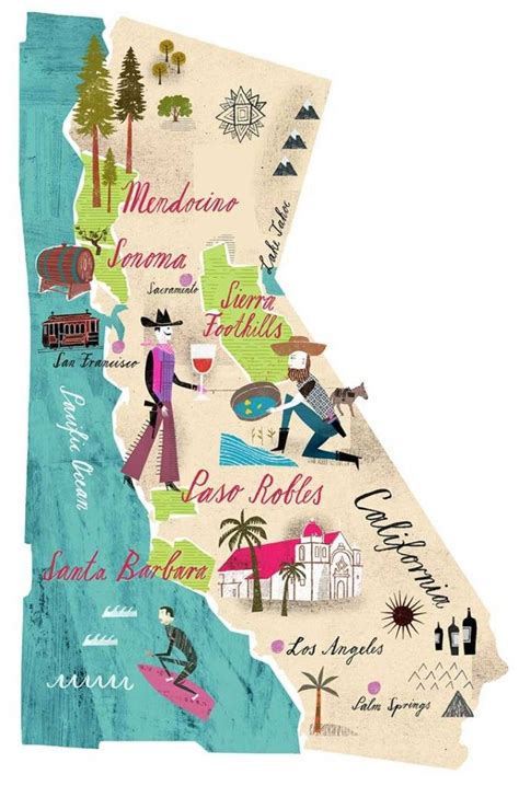 California Dreaming And Other Weekend Notes Illustrated Map