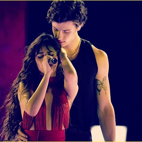 shawn medes and camila cabello bring the heat to the amas stage as they almost kiss during their