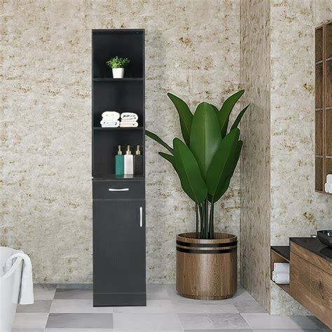 Zimtown 70 Wood Floor Standing Tall Bathroom Storage Cabinet With