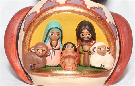 Peruvian Ceramic Nativity Scene Folk Art Owl Design New Etsy