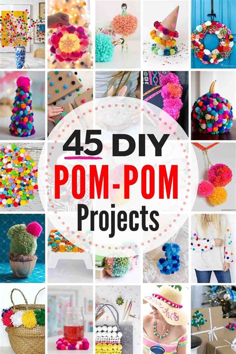 45 Perfectly Puffy Pom Pom Crafts Pom Pom Crafts Diy Pom Pom Rug