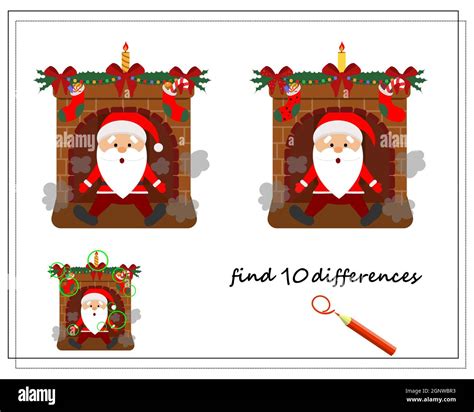 A Logical Game For Children Find The Differences Santa In The