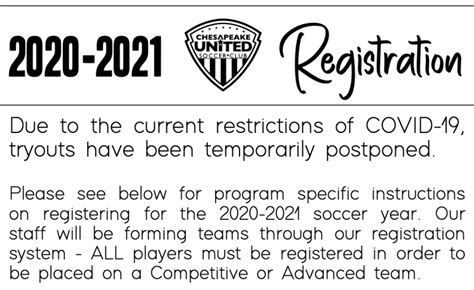 2020 2021 Soccer Year Chesapeake United Soccer Club