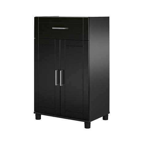 Systembuild Callahan Black Storage Cabinet Wood Storage Cabinets