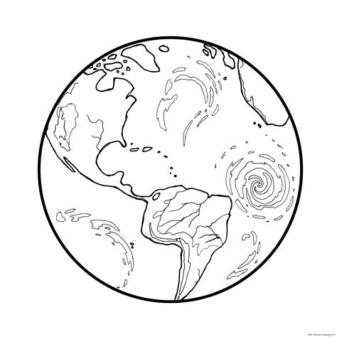 Drawing Of Earth Planet Line Art Illustrations
