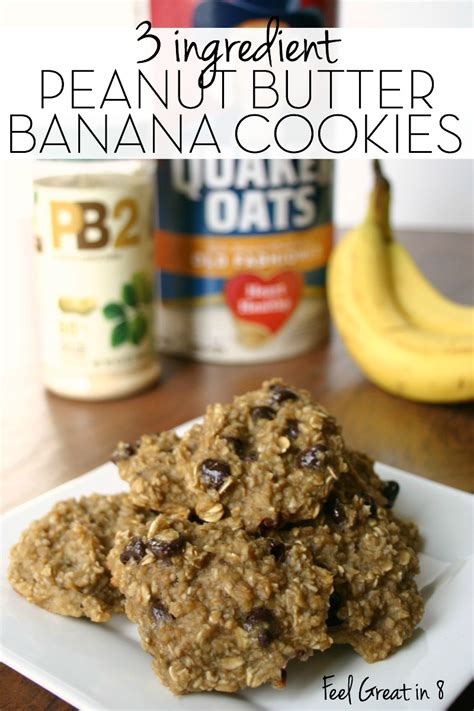 Oatmeal banana cookies (3 ingredients!) sabrinaby sabrinapublished: 3 Ingredient Peanut Butter Banana Cookies - Feel Great in ...