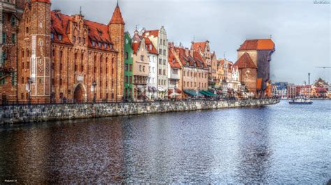 Gdańsk Kamienice Rzeka Motława Hdr