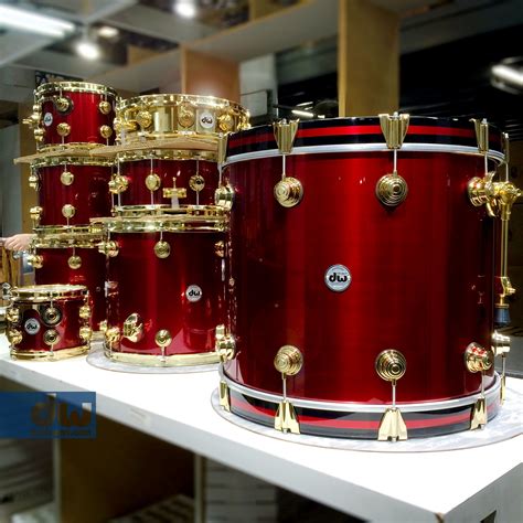 Anodized Red Over Stainless Maplemahogany Shells Drums Drums