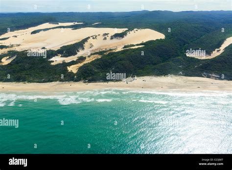Aerial View Of Eli Creek And 75 Mile Beach Fraser Island Queensland