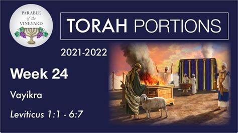 Torah Portions Week 24 Vayikra Leviticus 1 67 2021 2022